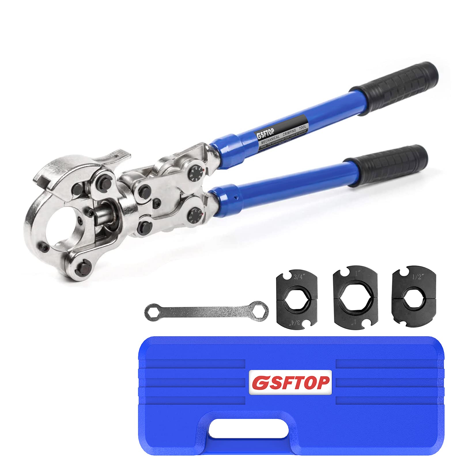 Buy GSFTOP Plumbing Copper Pipe Crimper Press with 1/2" 3/4" 1" Jaws