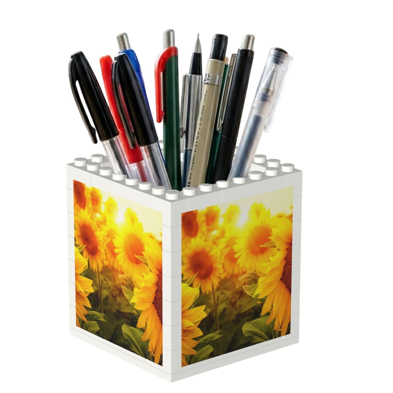 Poadnly Sunflower, Pen Pot Pencil Holder for Office Home School, Compact Desk Organiser for Office Stationery