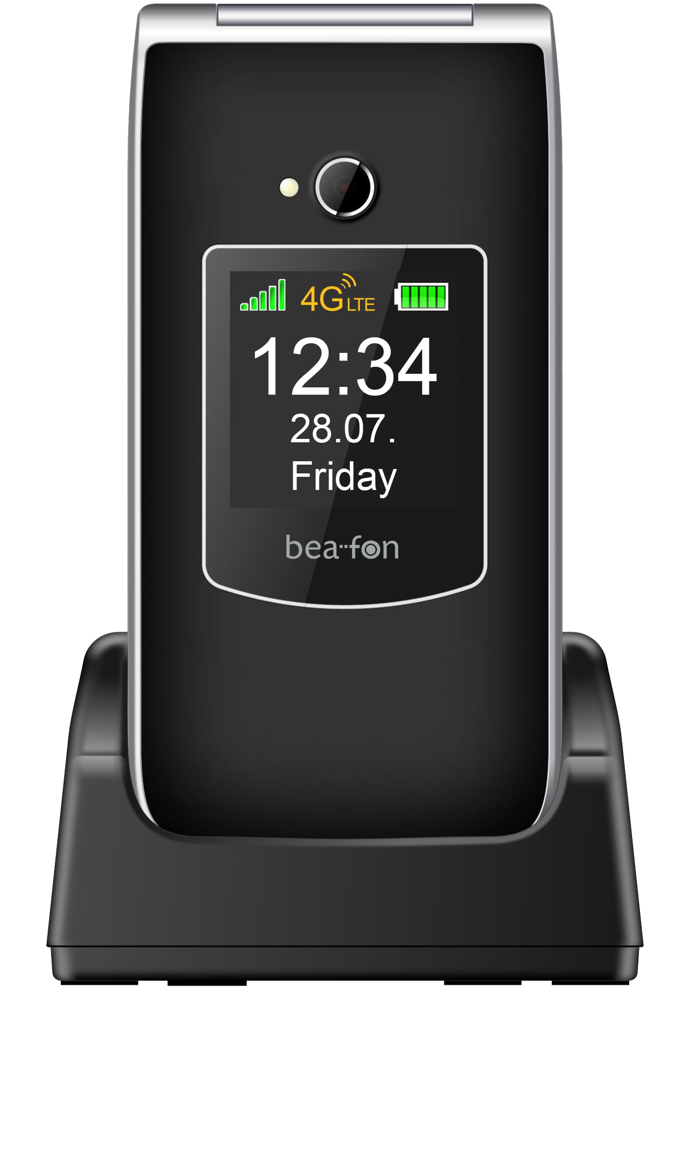 Beafon, SL605 LTE 4G, Silverline, Klapphandy, Seniorenhandy mit Notrutaste, Farbinnendiplay 2,4" (6,09cm) / Farbaußendiplay 1,44" (3,65cm), IP54