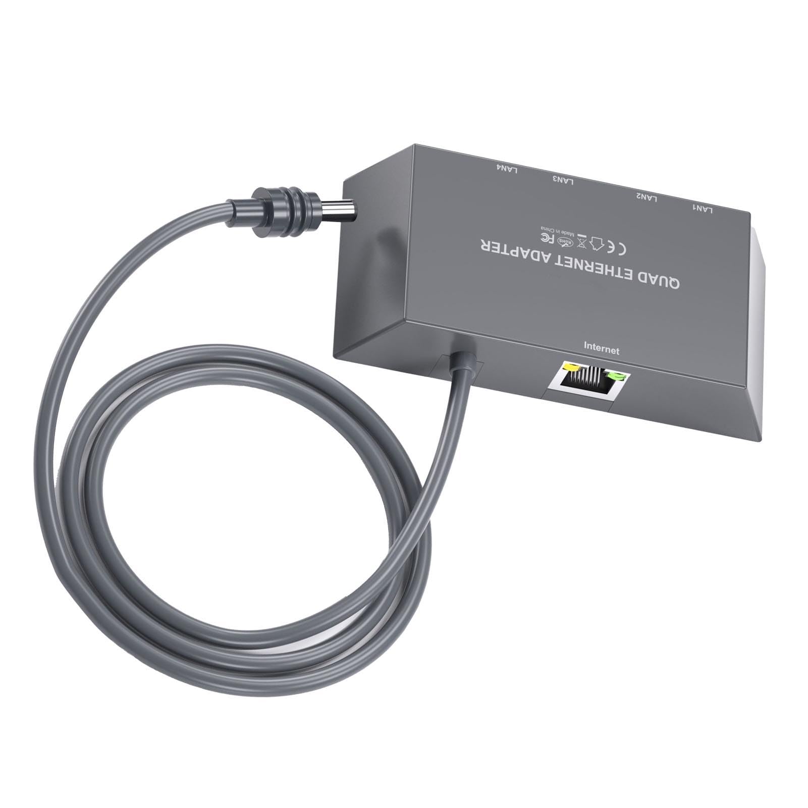 Sorandy Ethernet Splitter 1 do 4, Multi Ports Gen 3/ Mini Ethernet Adapter, 4 Urządzenia Połączone Jednocześnie do 1 Gb/s dla Przewodowej Sieci Zewnętrznej