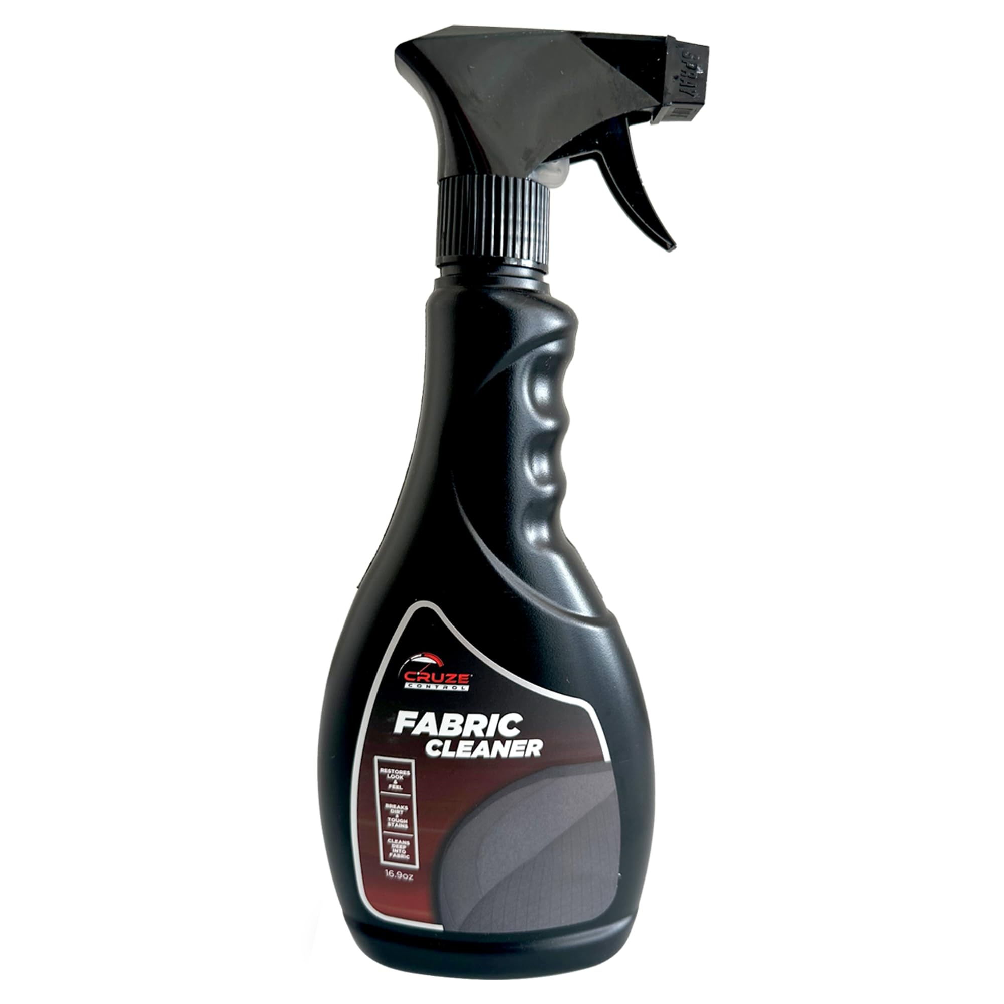 CRUZE CONTROL Fabric Cleaner Spray - Carpet and Upholstery Cleaner for Couch, Car Seat, Sofa, and Rugs - Breaks Dirt, Removes Tough Stains, Cleans Deep into Fabric, Restores Look and Feel - 16.9 oz