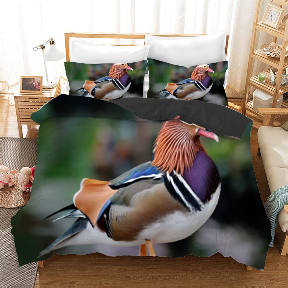 Housse de couette 140x200 pigeon vert en microfibre avec 2 taies d'oreiller pour lit enfant