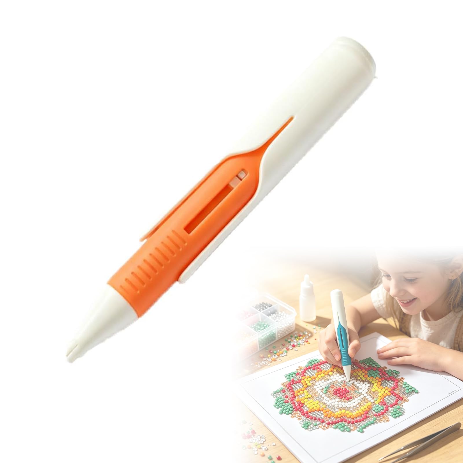 Eznaobo Automatic Diamond Painting Bead Dispenser,Wax-Free Bead Picker Tool,Diamond Art Tools Pen No Wax Needed,Comfortable Grip,Diamond Art Accessories Kit for DIY Crafts for Adults