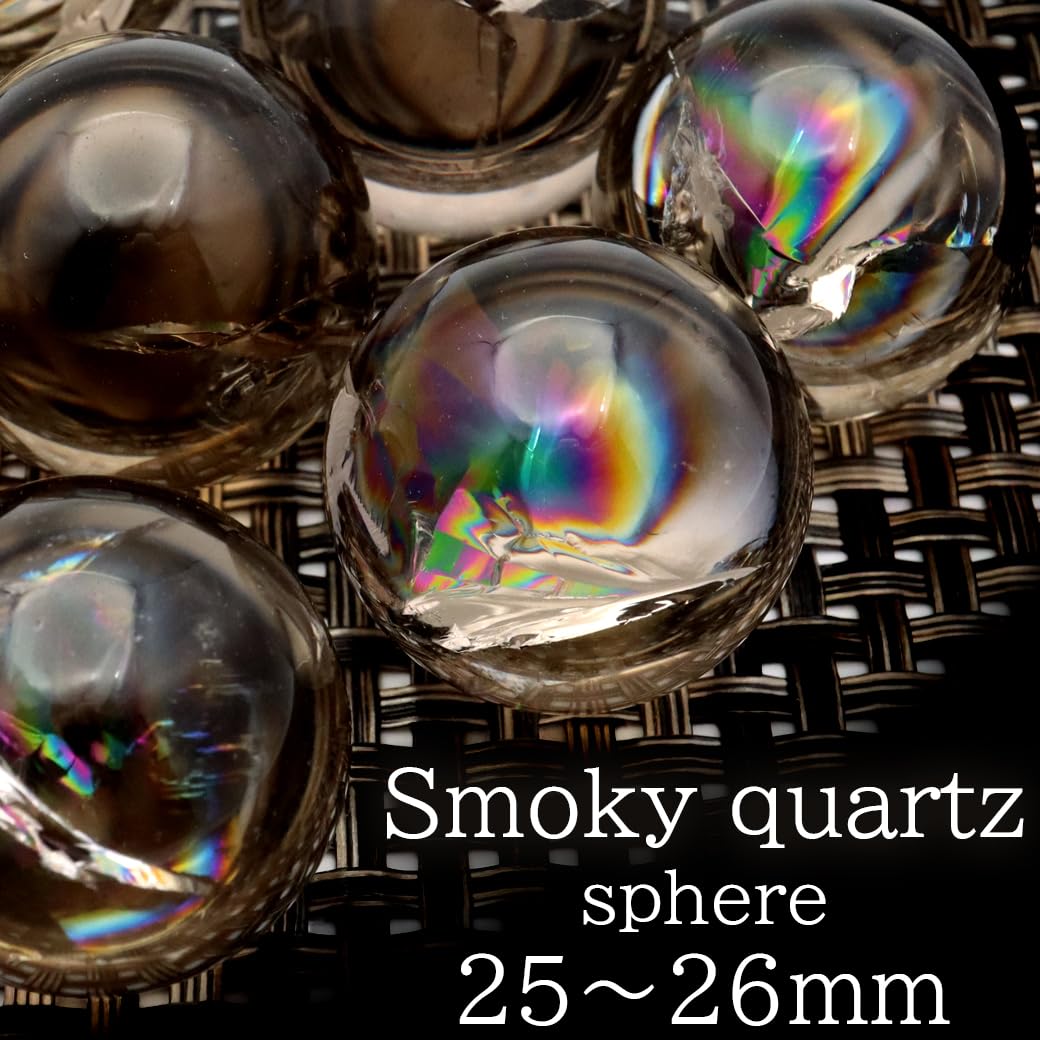Amazon.co.jp: スモーキークォーツ 丸玉 25-26mm 虹入り 水晶 アイリス