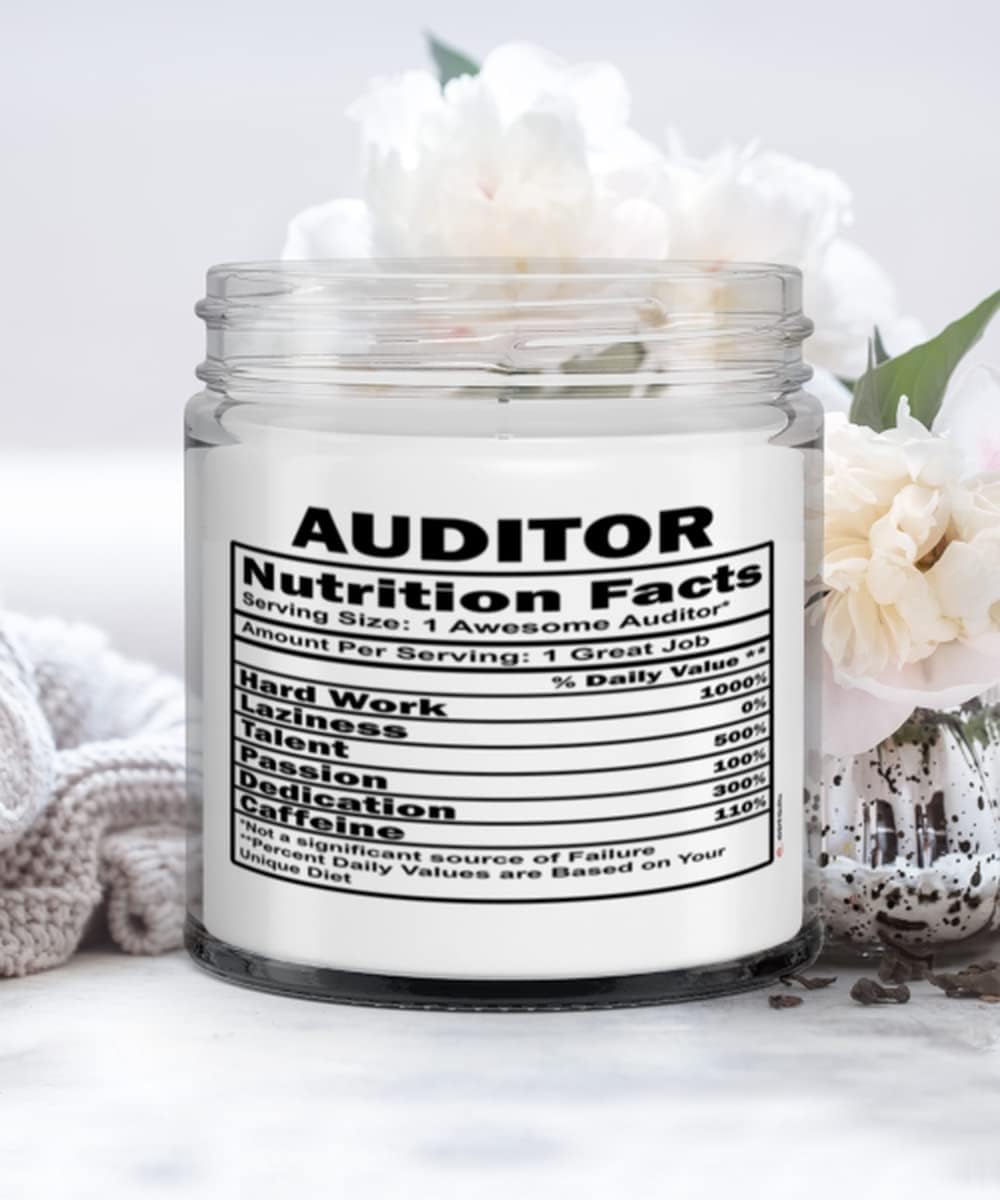 ODTGIFTS Funny Auditor Candle Nutrition Facts 9oz Vanilla Scented Candles Soy Wax