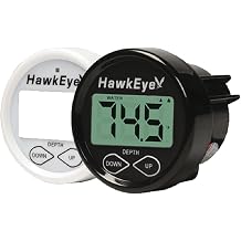 HawkEye DT2BX-TH In-Dash Depth Sounder with Air and Water Temperature Includes Thru Hull Transducer, Black, 2" Dia. x 1-3/4" D