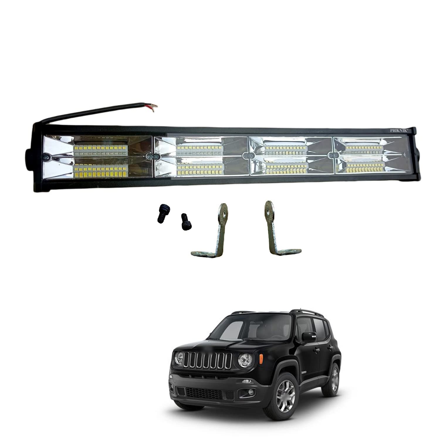 PRIKNIK Led Bar Fog Light Work Light Bar 96 LED 288 Watt 21 Inch Off Road Driving Lamp 1 Pc 4 Box Design Compatible with R-enegade