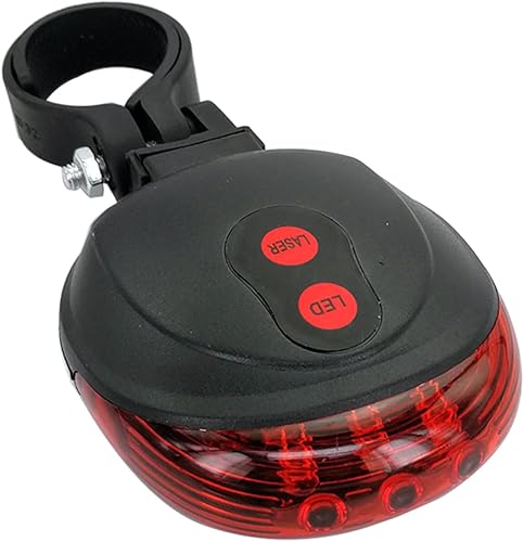 Bicicleta 2 láser 5 LED lámpara luz trasera intermitente ciclismo bicicleta cola seguridad advertencia