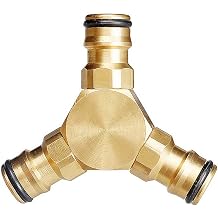 Quick Disassemble Connect 2 Way Brass Hose Splitter, Y Connector Garden Hose Adapter Fitting 3/4" Water Hose Connectors