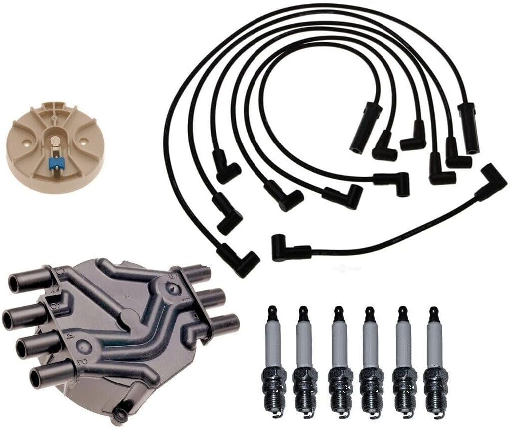 Replacement Ignition Kit Distributor Rotor Cap Wire Spark Plugs for Chevy Blazer V6