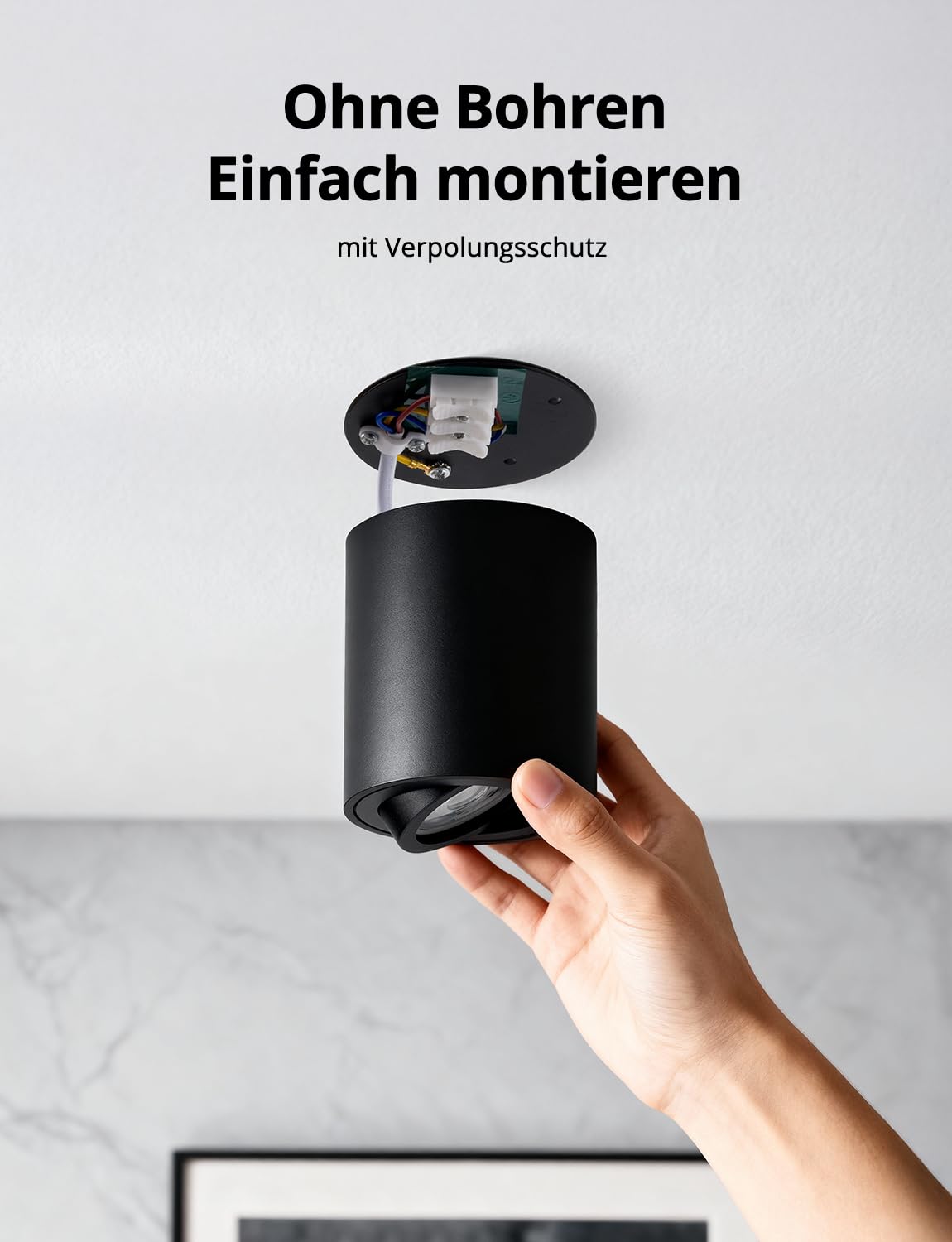 BOJIM 5,5 W LED Aufbauspots Schwarz 230V Aufbaustrahler Dimmbar 530LM Deckenspots Aufputz, Warmweiss Neutralweiss Kaltweiss Ø 80 × 83 mm IP44 für Aussenbereich Bad 4 Stück
