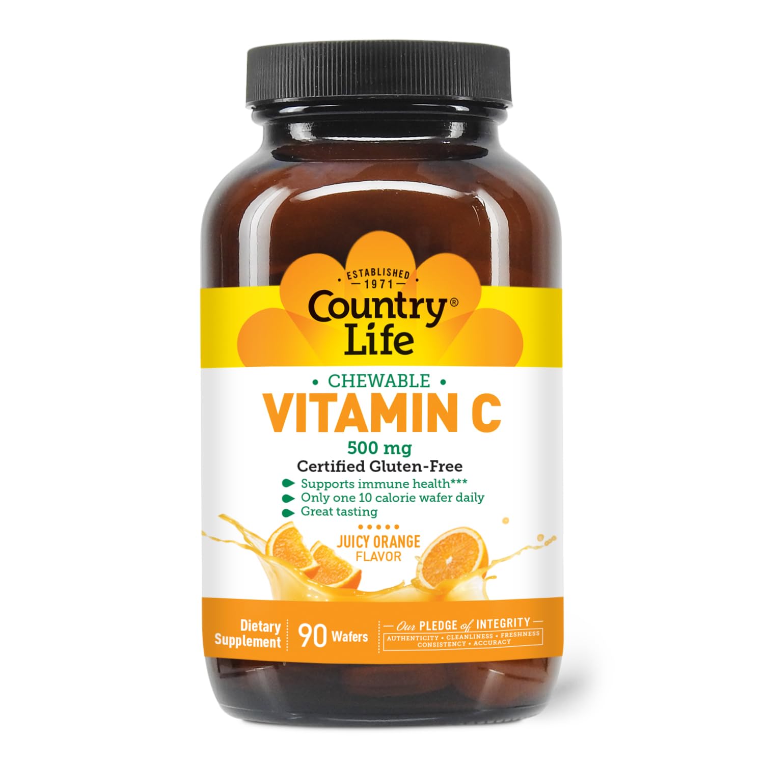 Country Life Vitamin C 500 Mg Wafers 90'S
