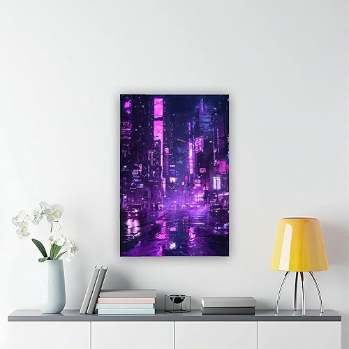 Miniatura 6 de XAHOR Neon Retro Futuristic Wall Poster  Cyberpunk Nightscape Canvas  Digital Art Print for Modern Home Canvas Poster Bedroom Decor Sports Landscape