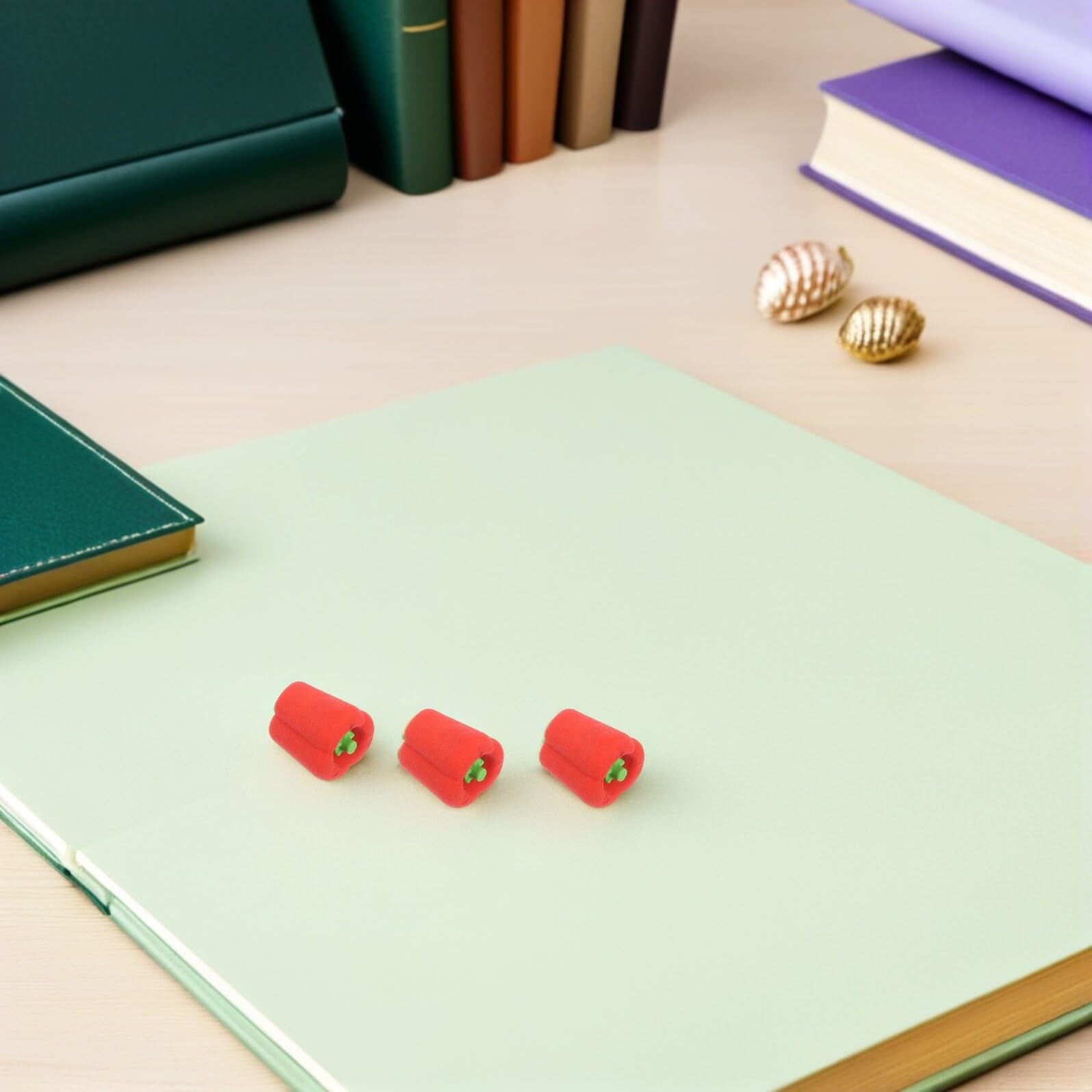 POPETPOP 100 Mini Gomme da Cancellare a Forma di Peperone per Studenti Set di Gomme Carine in Tpr Sicure per Accessori Scolastici per Premi e Feste Educative