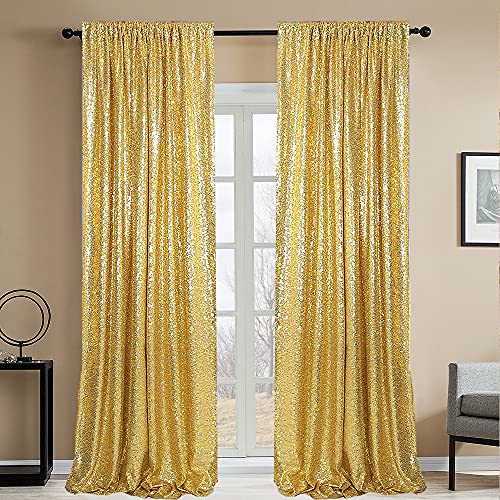 Fondo dorado de lentejuelas 2FTx8FT 2 paneles miniatura 1
