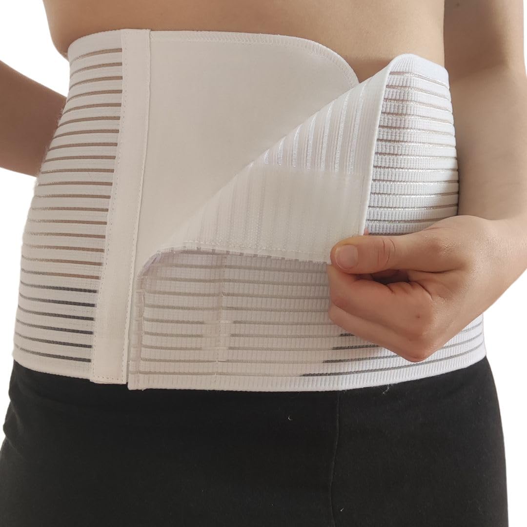 GYOUNG fascia addominale lombare nera a strappo, guaina uomo donna contenitiva, panciera elastica post operatoria, contenimento ernia, pancera post parto, bustino, Altezza 20 centimetri