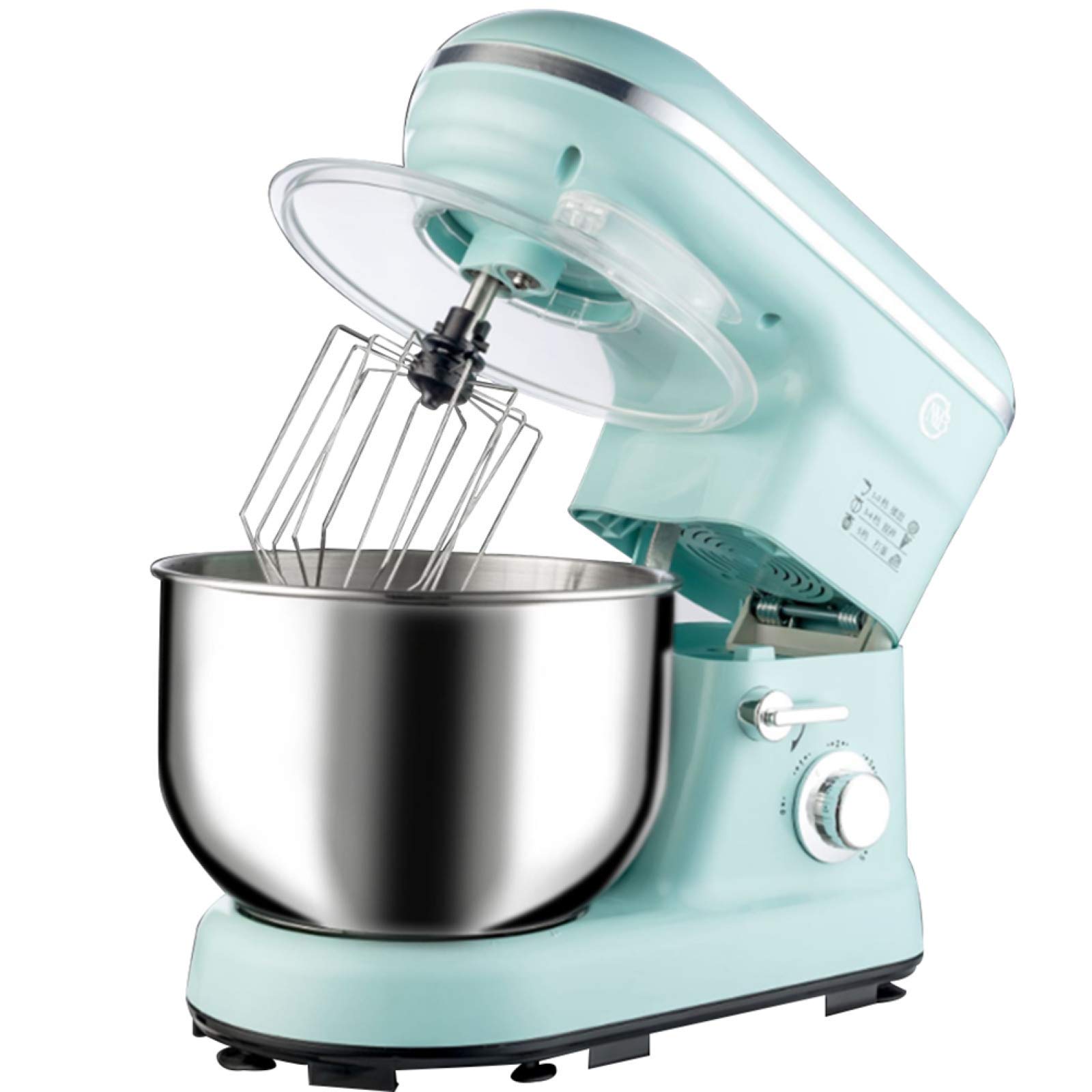 GAOLIGUO Stand Mixer 1000W, 5 Speed 5L Food Mixer with Dough Hook, Whisk & Beater Dough Blender Mixing Bowl and Removable Splash Guard,Blue