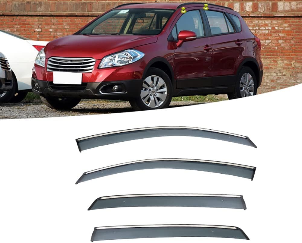 PANXUC Car Wind Deflectors for Suzuki SX4 S-Cross 2014, Side Window Wind Rain Deflector Window Visor Sun Rain Guard Smoke Guards