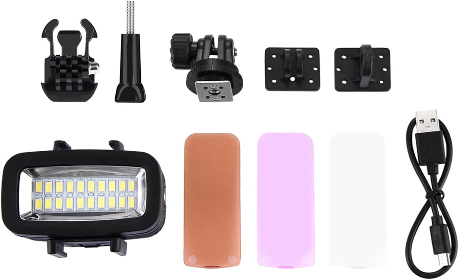 Diving Light IPX8 Waterproof LED Video Light for Hero 5/4/3+/3/2/1 Action Camera, 20 LEDs 40m Underwater Lights with Hot Shoe Mount for Canon for Sony DSLR Cameras