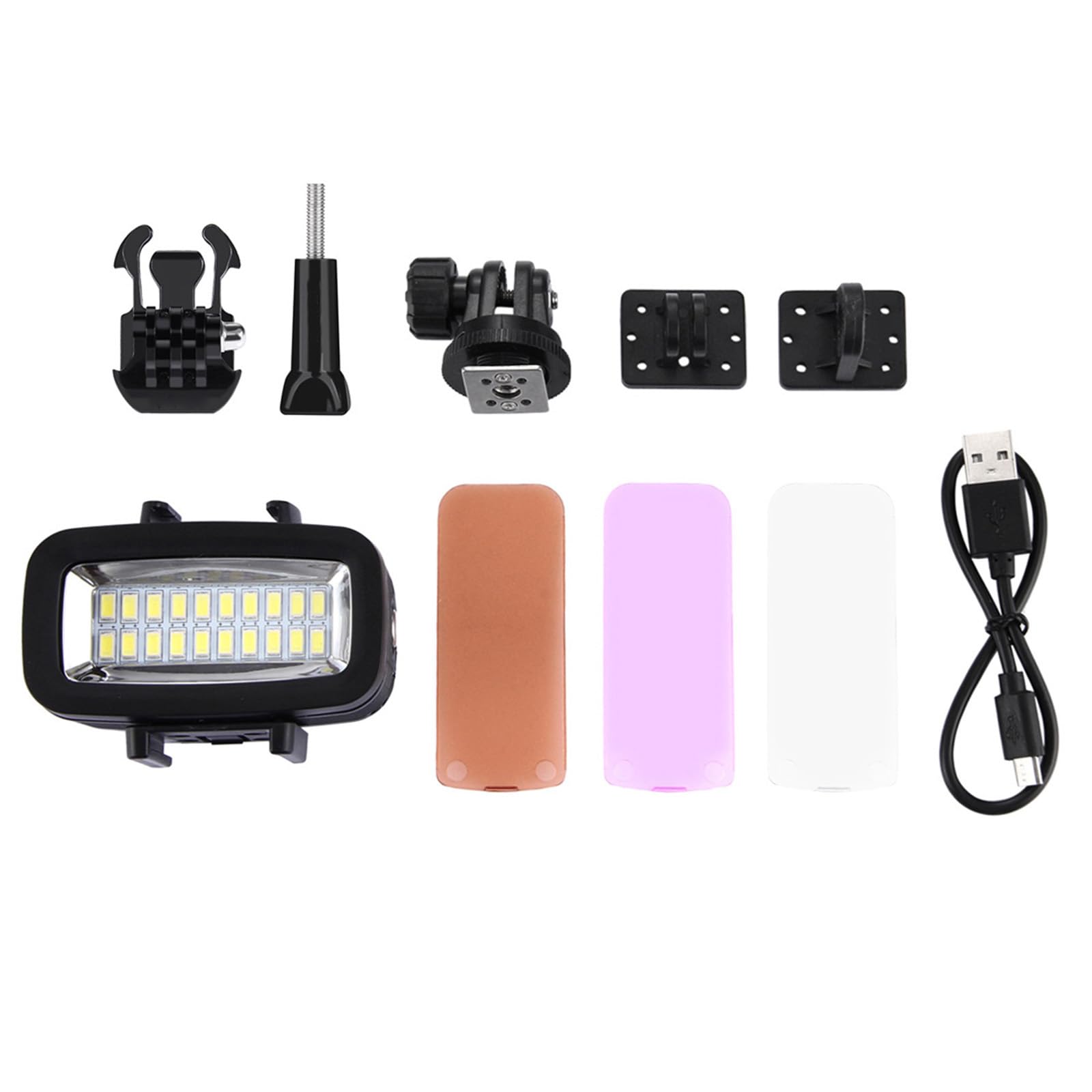 Luce subacquea IPX8 impermeabile LED Video Light per Hero 5/4/3+/3/2/1 Action Camera, 20 LED 40m Luci subacquee con Hot Shoe Mount per Canon per fotocamere DSLR Sony