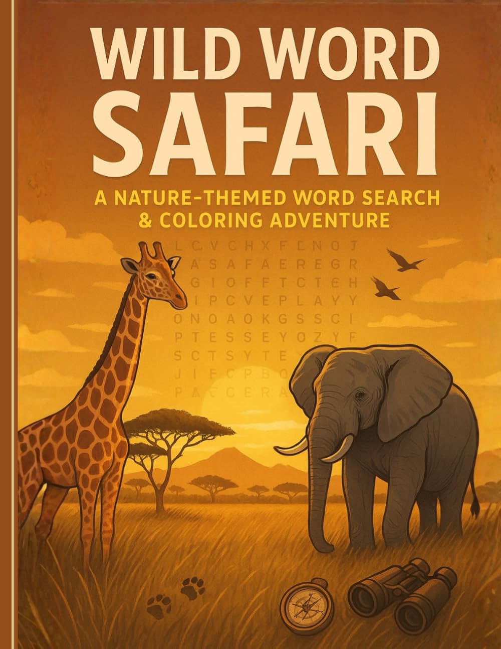 Wild Word Safari: Large Print Word Search Coloring Book for Adults, Teens & Seniors | Relaxing Activity Book & Brain Games with Wildlife
