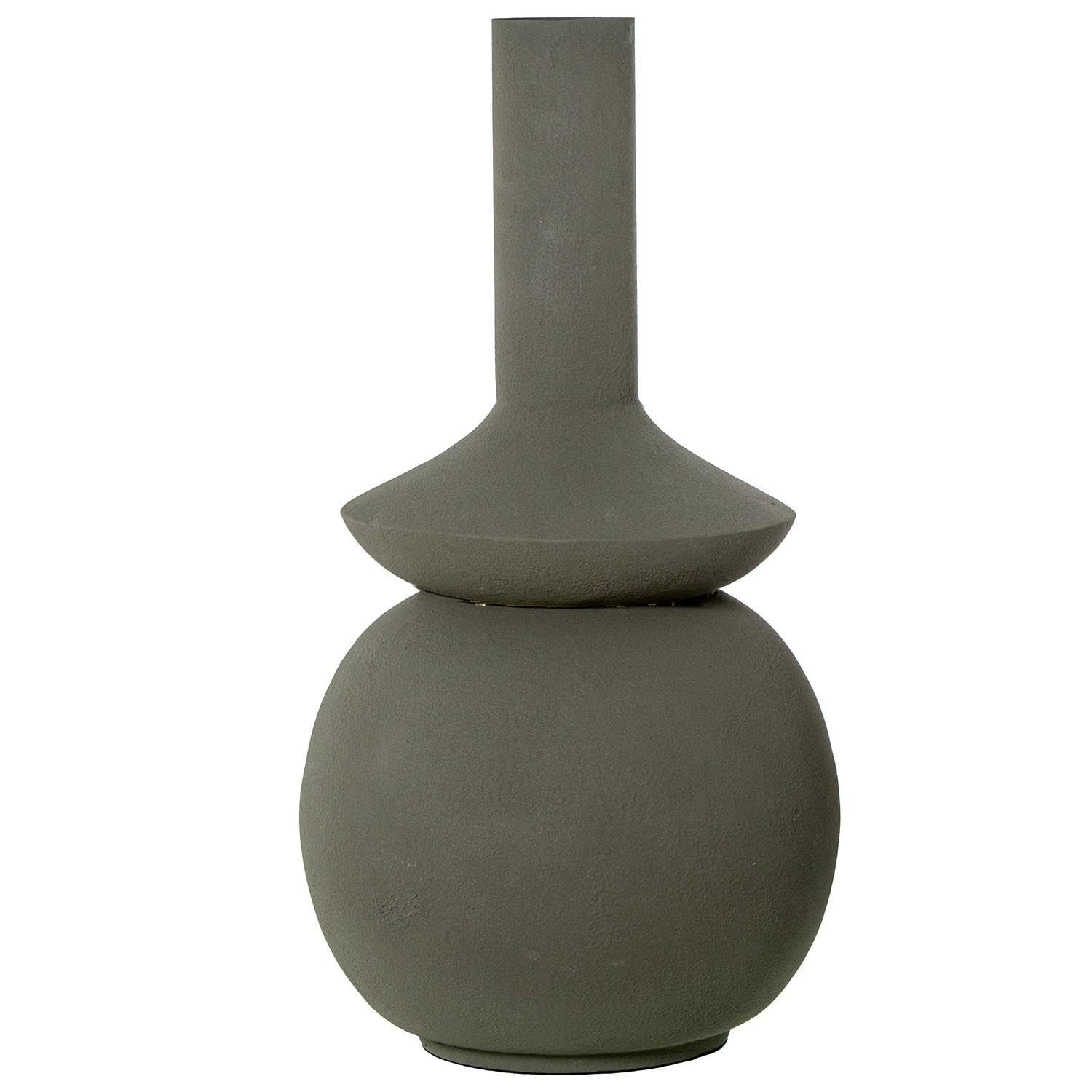 Vase de sol en fer vert stable pour grandes pampas Ø44cm