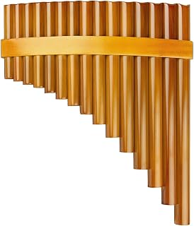 ZUOMU Profesional Pan Flauta Flauta De Pan De 15 Tubos, Llave G, Flauta De Color Marrón, Instrumento De Viento De Madera, Tubos De Pan Hechos A Mano Pan Flute