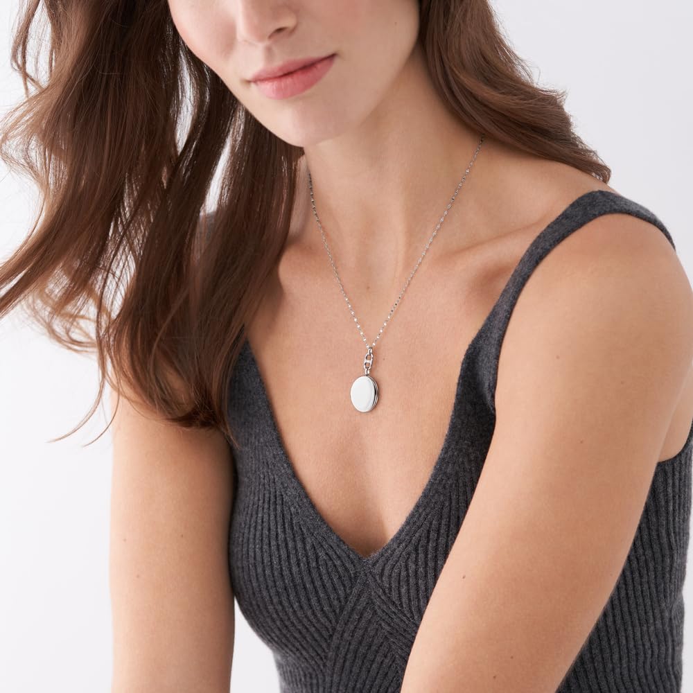 Fossil Halskette für Frauen Locket Collection Edelstahl Halskette, Länge: 400mm+50mm, JF04427040