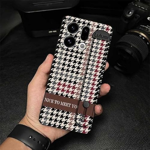 Phone Case Compatible with OPPO Find X9, Kickstand Shockproof Nature Protective Durable Back Cover Wristband Geometry Phone Hold