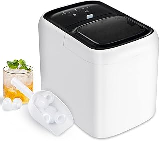 TANGZON Ice Maker Machine Countertop, 15kg Ice in 24Hrs, 9 Cubes in 6Mins, 2 Sizes, 2L Self Cleaning Ice Making Machine with Scoop & Basket for Home Kitchen Bar