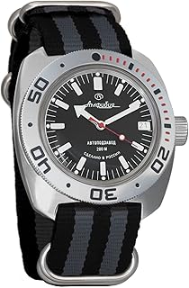 Vostok Amphibian Automatic Mens Wristwatch Self-Winding Military Diver Amphibia Ministry Case Wrist Watch #710662
