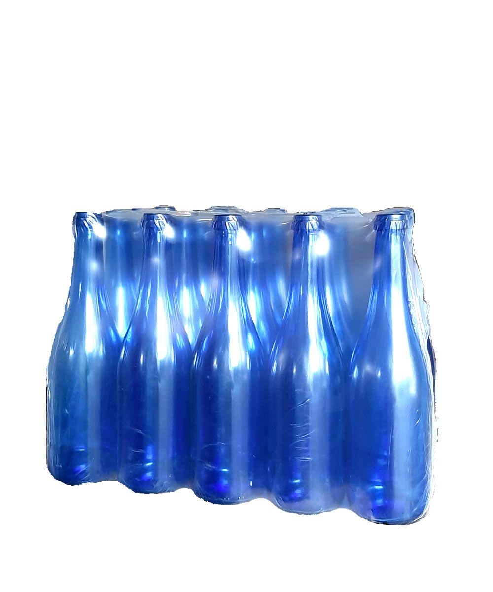 Firmadigaranzia srl 40 PZ - BOTTIGLIA EMILIANA BLU PER VINO E SPUMANTE PROSECCO 750 ML COLORE UVAG blu - BOTTIGLIA PER VINI VUOTA PREGIATI PER TAPPI SUGHERO E PLASTICA