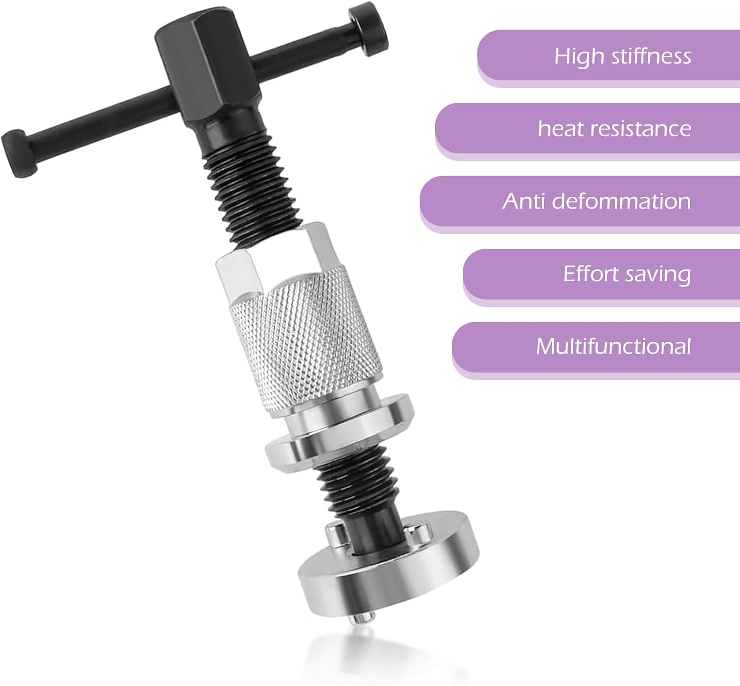 MLY Pack-1 Brake Caliper Compression Tool, Heavy Duty Brake Caliper Tool with Compressor Adapter, Brake Pad Replacement Piston Rewind Tool, Universal for Automotive Repair Accessories (Silver+ Black)