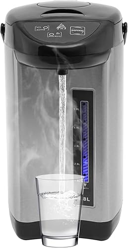Hervidor eléctrico, 4L 304 de acero inoxidable con 3 modos de dispensación de agua y ventana de nivel visual de agua, hervidor de agua caliente de