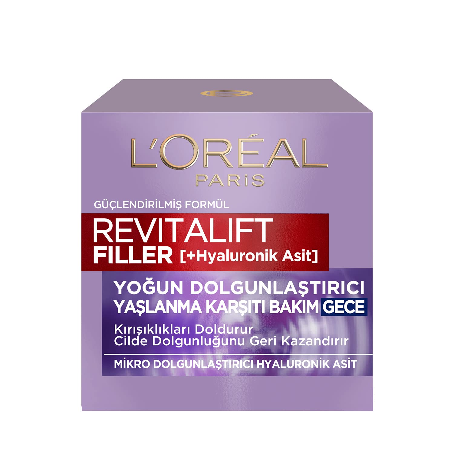 L'Oreal Paris Revitalift Filler Yoğun Dolgunlaştırıcı Hyaluronik Asit İçeren Yaşlanma Karşıtı Gece Kremi 50 ml