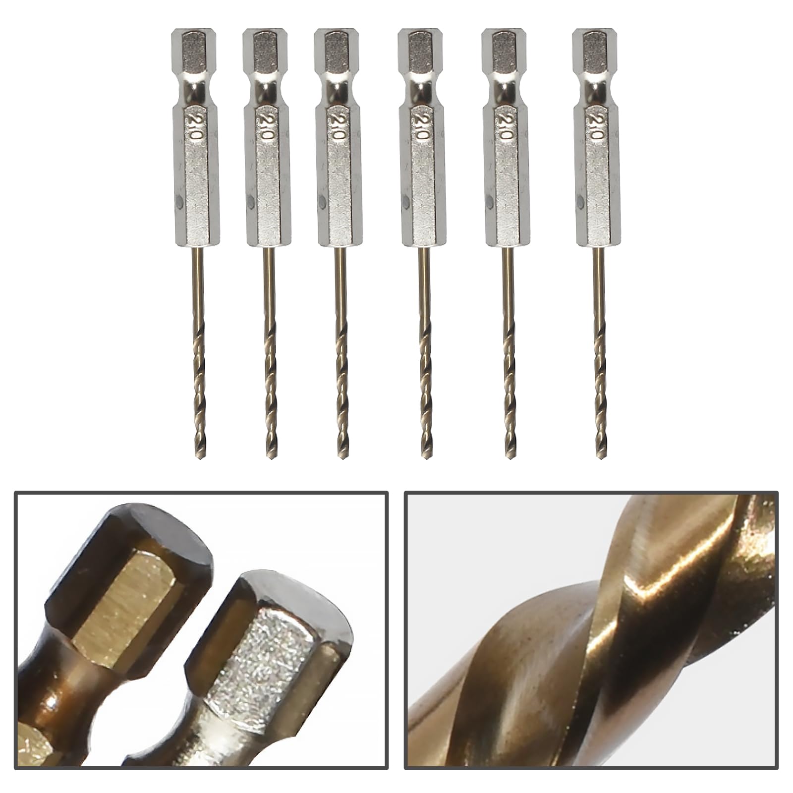 DEFIYEAR 6PCS 2mm Wood Drill Bit, Hex Shank Pilot Drill Bits High-Speed Steel - Image 3