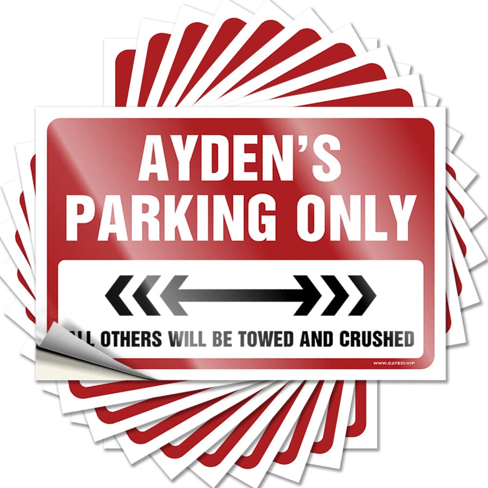 Quote Aesthetic Vinyl Decals, Beer Accessories Waterproof Bottle Stickers for Water Bottle | Ayden's Parking Only Perfect for Adulting Laptop Decor(6X9CM)