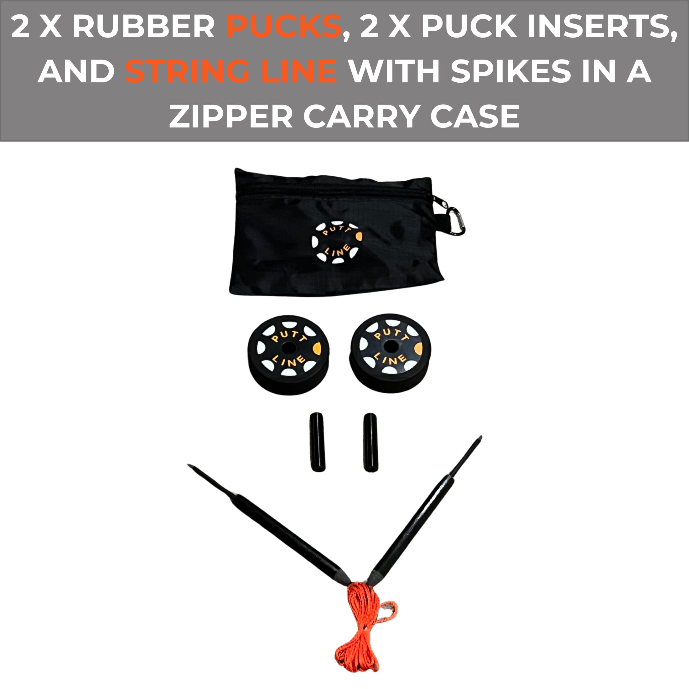 Putt Line Two-Way Putting Alignment System - Golf Training Aid with Target Pucks & String Line - Indoor/Outdoor Practice Tool for Perfect Alignment & Lower Scores - Premium Putting Trainer