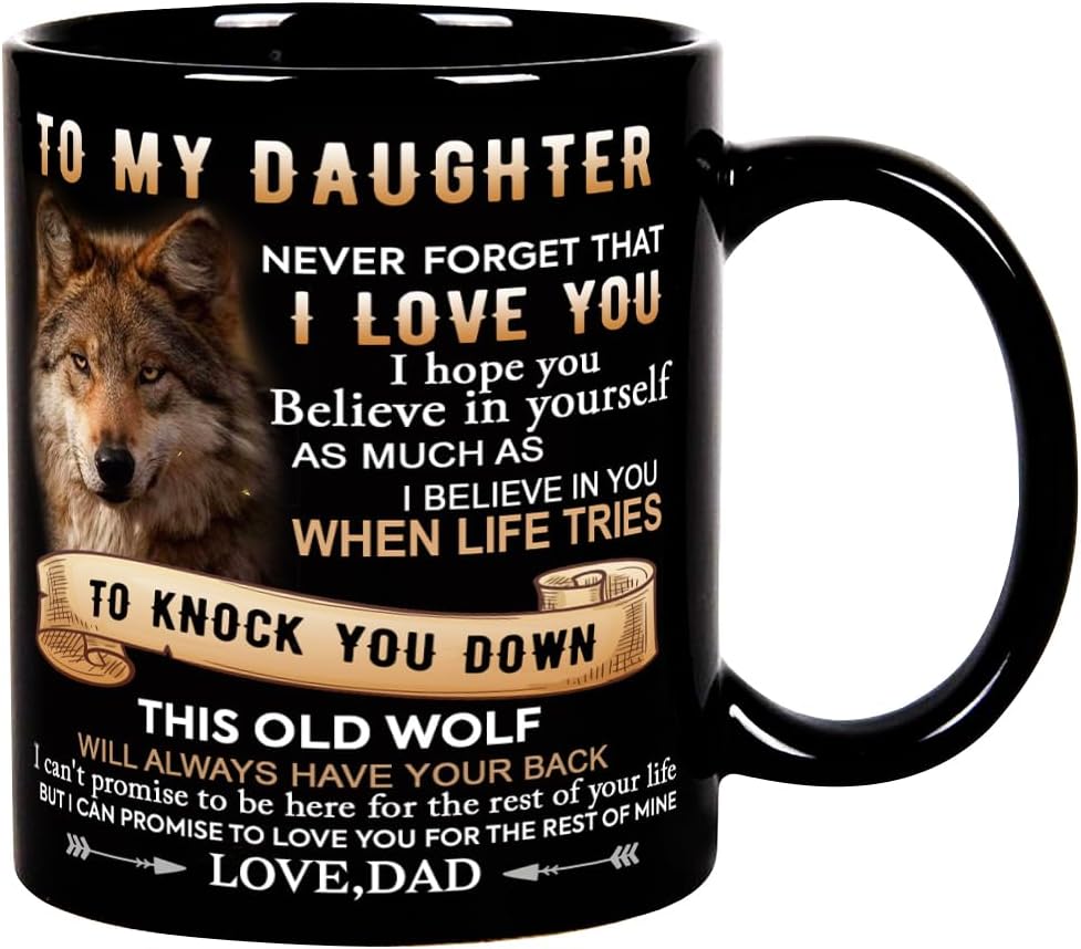 Fatbaby Daughter Coffee Mug Gifts From Dad, Dad To My Daughter Gifts for Birthday Mother’s Day Christmas Thanksgiving Farewell Tea Cup 11OZ