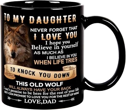 Fatbaby Daughter Coffee Mug Gifts From Dad, Dad To My Daughter Gifts for Birthday Mothers Day Christmas Thanksgiving Farewell Tea Cup 11OZ