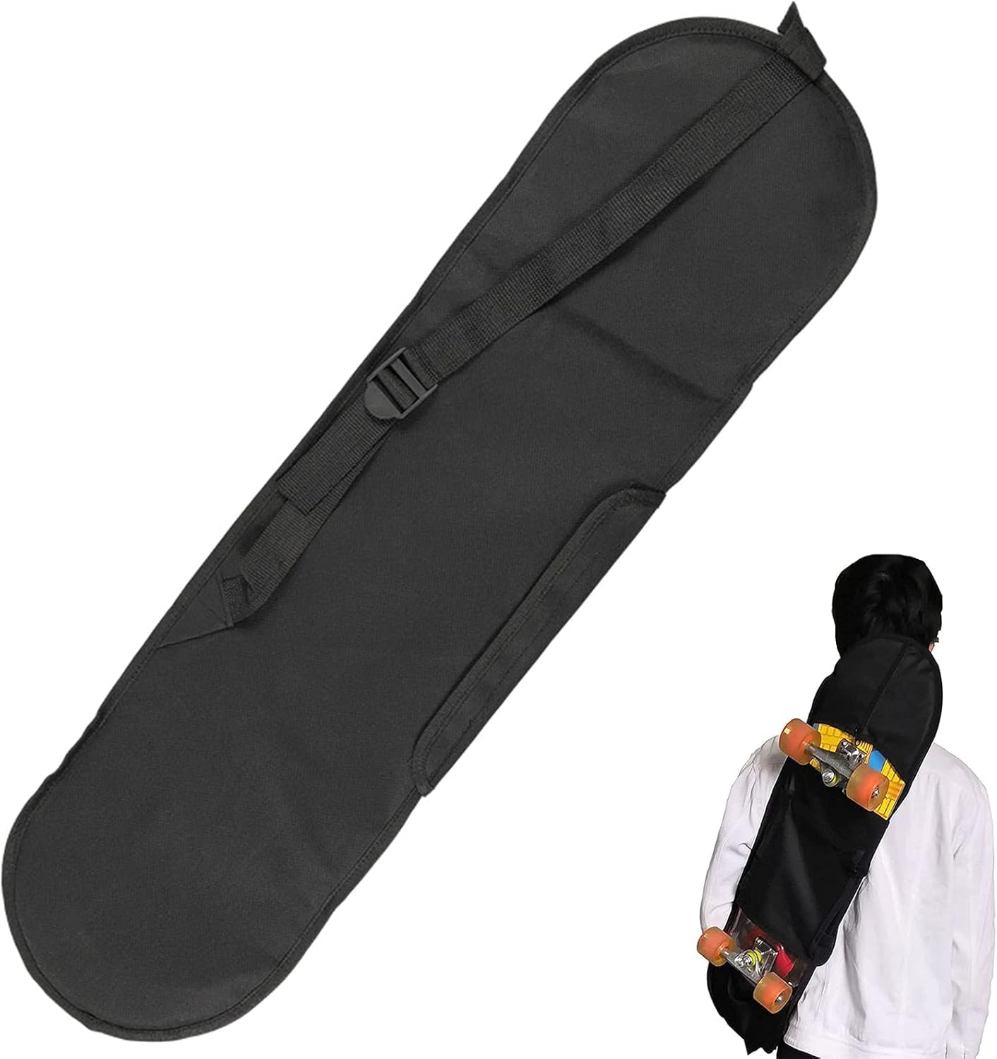 CartHome Black Waterproof Skateboard Bag Form-Fitting Skateboard Carry Bag for Daily Storage and Outdoor Travel-image-7