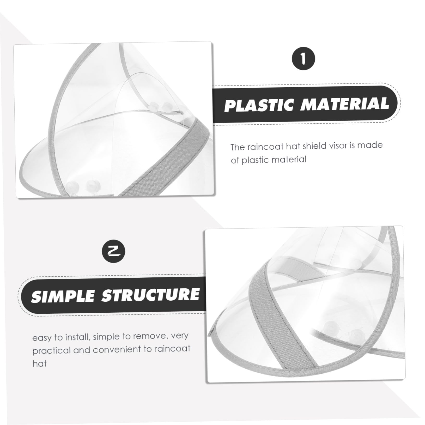 COSMEVIVI Raincoat Hat Brim Replacement Shield for Poncho Rain Poncho Face Protector