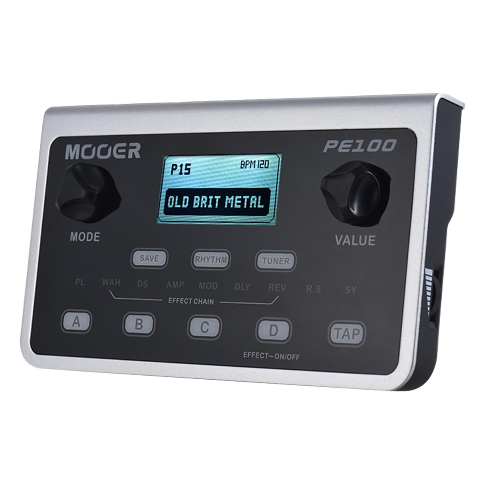 Mooer Effecteur de Guitare électrique Portable, pedale Electrique, Loop Station, effecteur Bureau Complet avec réglage la Machine à Tambour AC100-240 V PE100