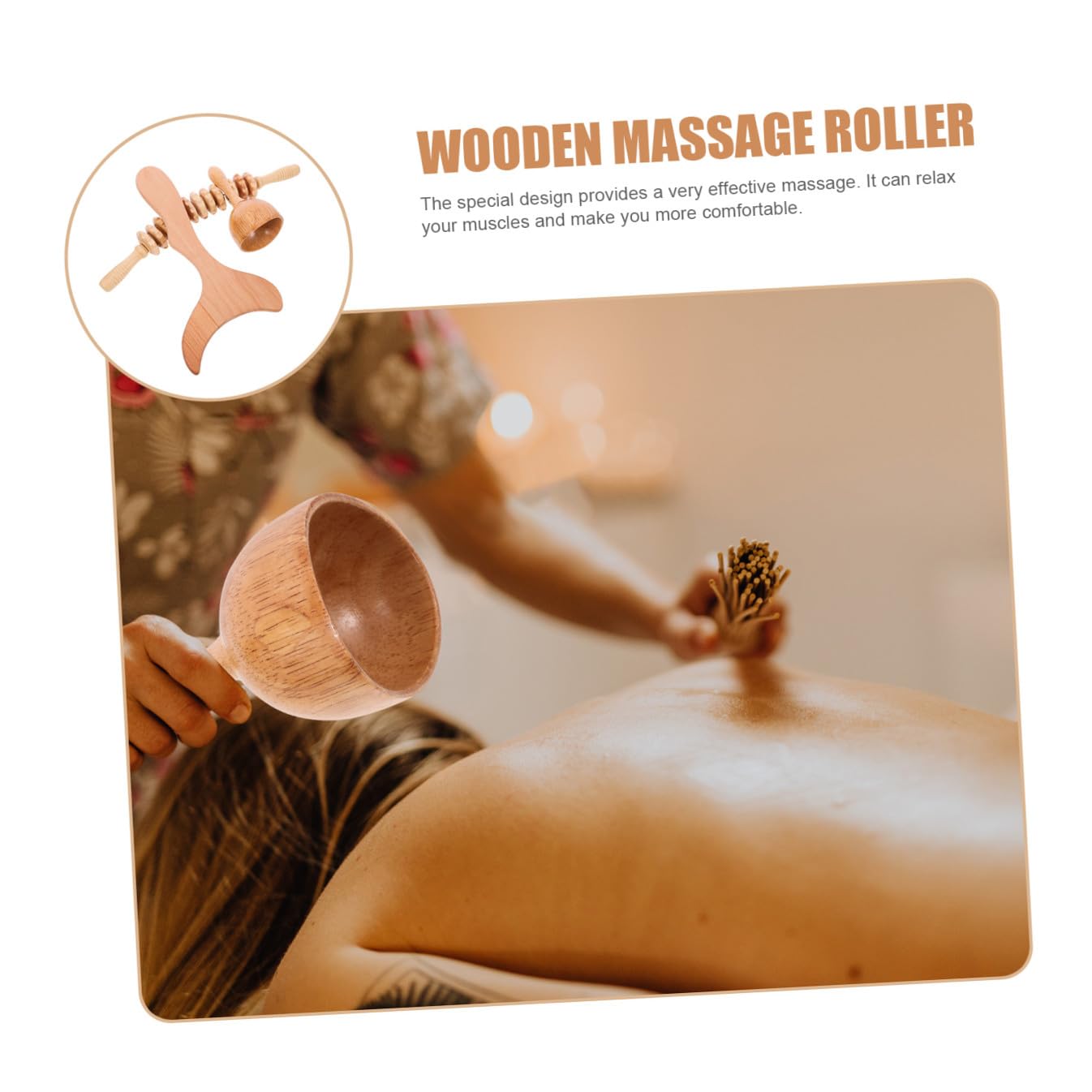 Massaggiatore Corporeo 3 in 1 in Legno Kit per Massaggi Linfatici e Drenanti Strumenti Compatti per Massaggiare Corpo per Chi Soffre di Gambe Scomode