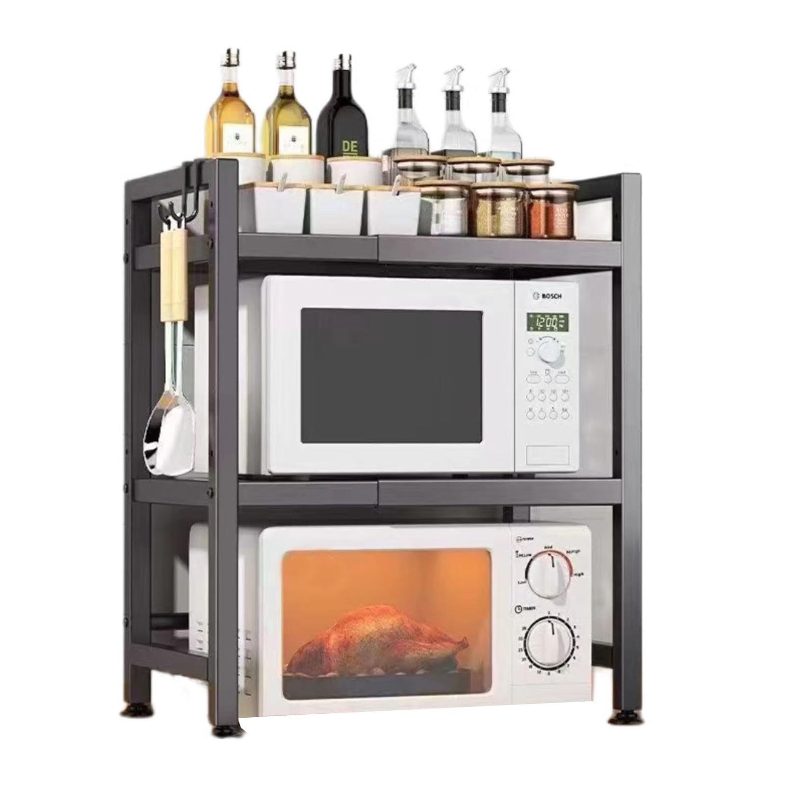 Scaffale Regolabile Per Microonde - Ripiano Extra In Acciaio Per Cucina - Foto 9