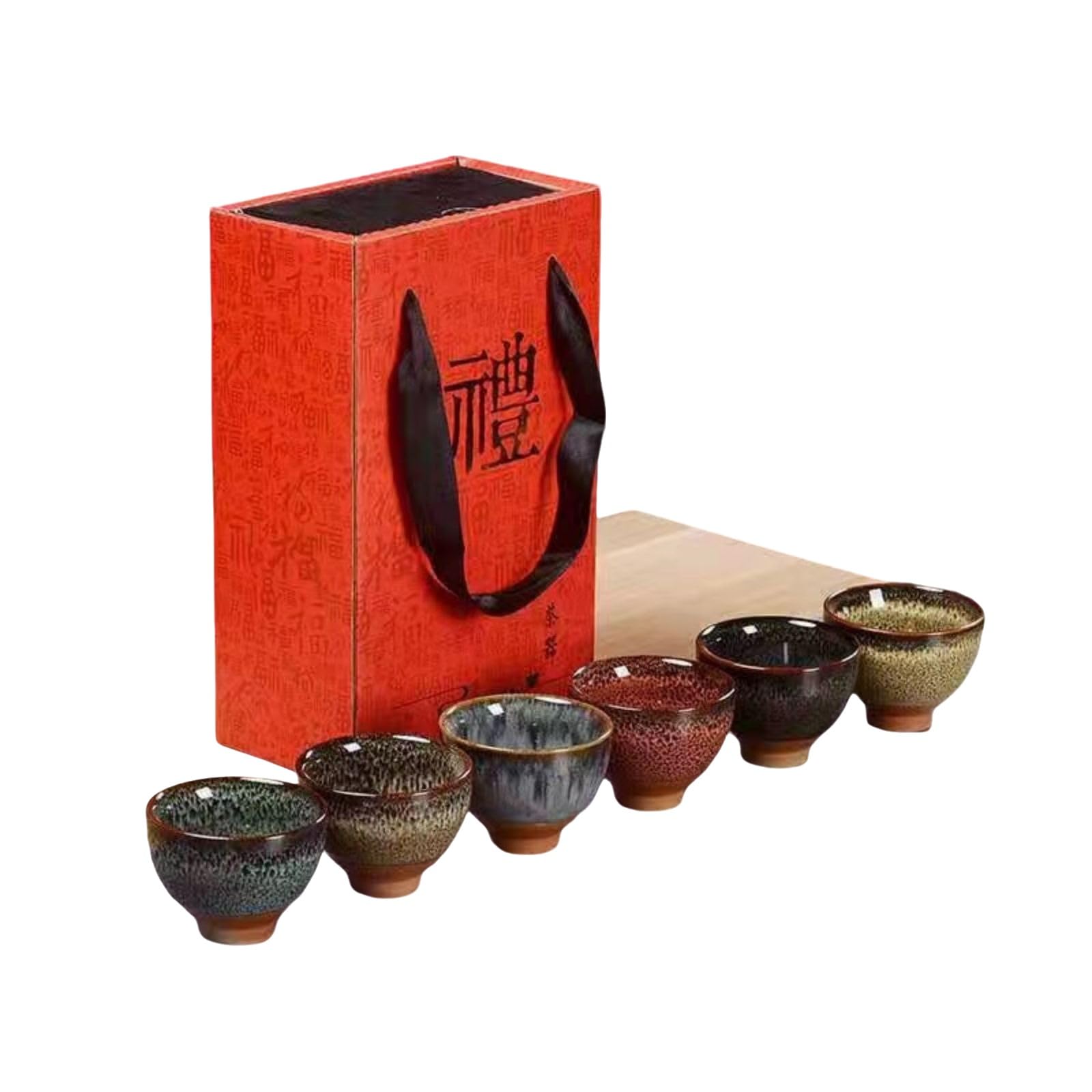 6 Stück Keramik Trinkgeschirr Teegeschirr Chinesisches Kung Fu Tee Set Teetasse Sake Cups 50ml Master Cup Kleine Teeschalen Dekor Geschenk