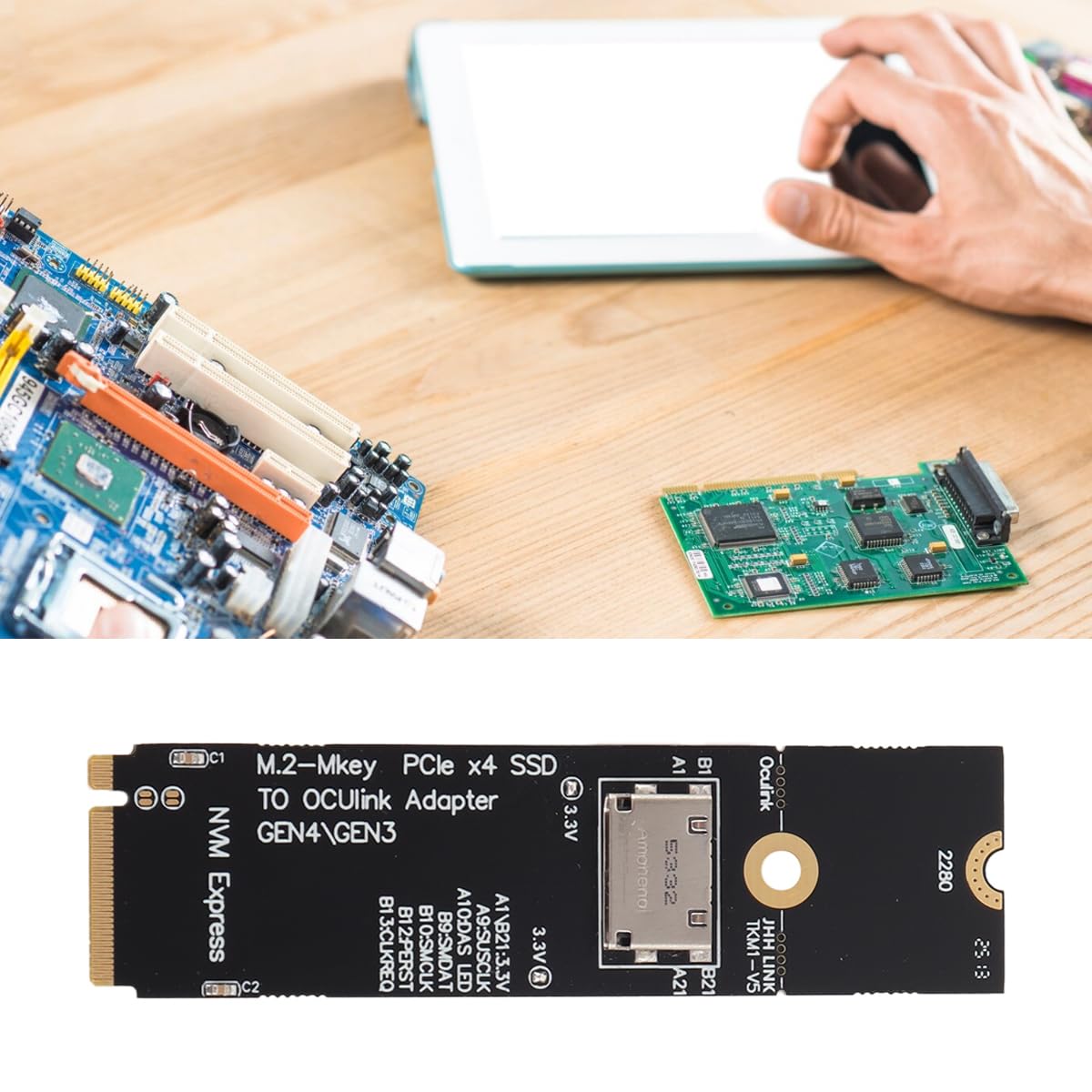 Riven Adaptador M.2 NVME a U.2 Oculink SFF-8612, tarjeta adaptadora PCI-E NGFF