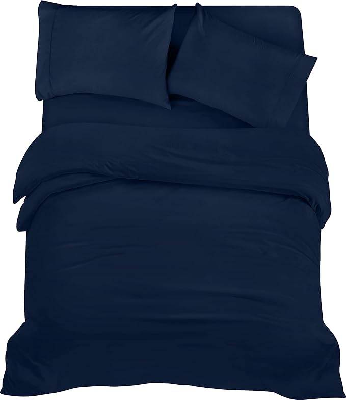 Utopia Bedding 4 Piece Double Bedding Set Duvet Cover, Fitted Sheet