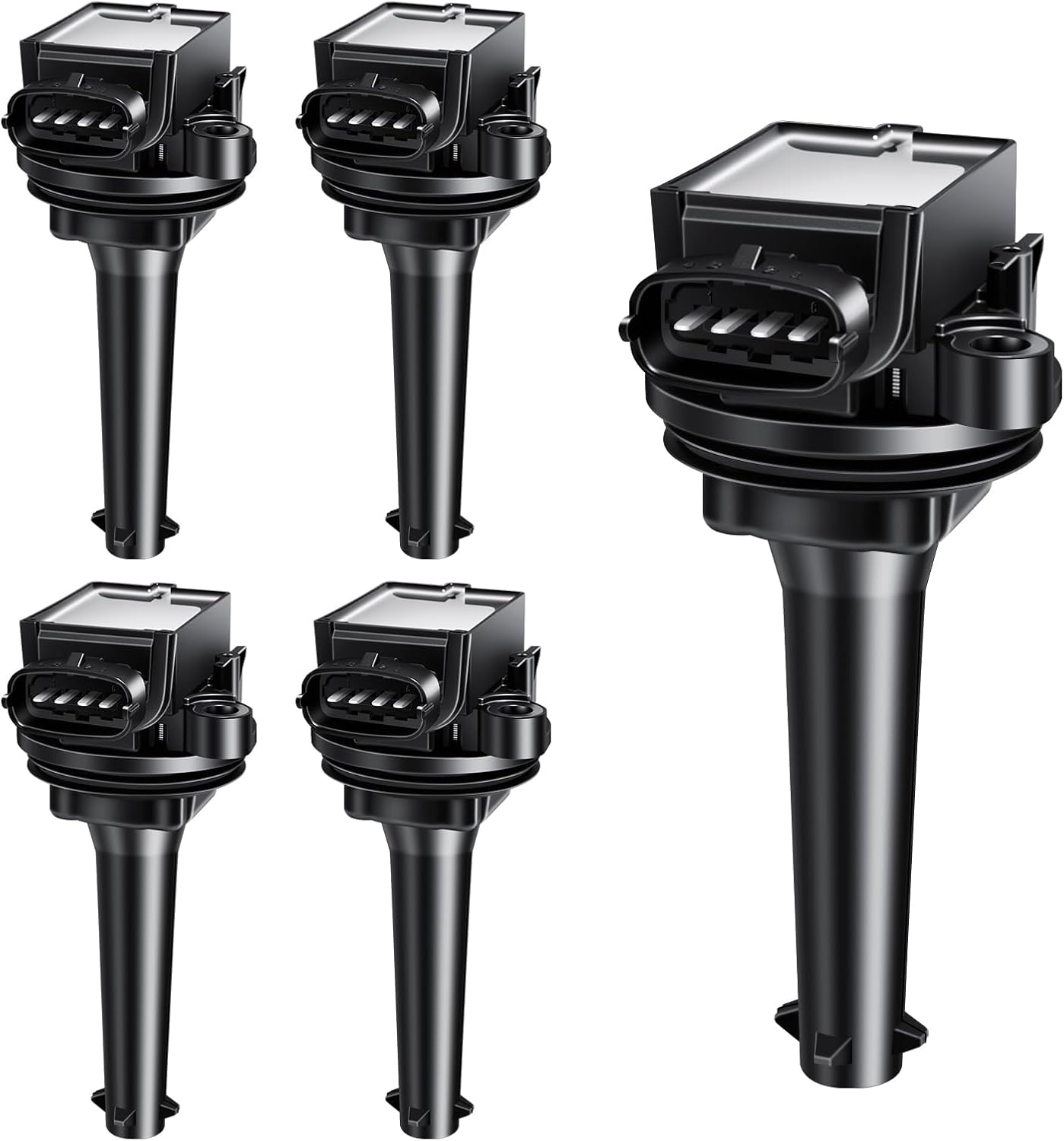 Ignition Coils Pack UF341 Fits for Volvo S60 2001-2005, V70 1999-2007, XC70 2003-2016, XC90 2003-2006, S70 1999-2000, S80 2004-2006, C70 1999-2005 L5 2.3L 2.4L 2.5L, Set of 5