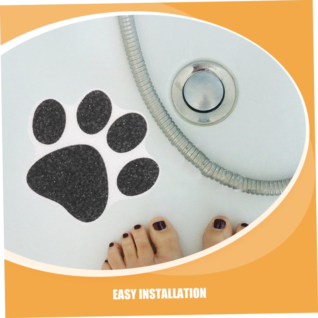 HAPINARY 20pcs Non- Cat Dog Paw Print Floor Stickers for Bathroom Kitchen and Bathtub Easy to Install - Shower Decals Safety Stickers